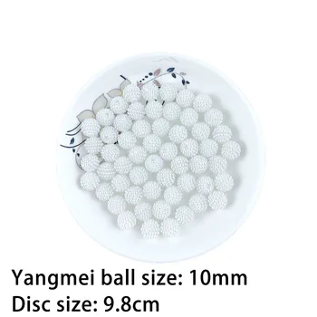 10-20 мм Чистый Белый шар Yangmei из АБС-пластика с двойным отверстием, жемчужная сумка ручной работы, ювелирный материал, отделка бисером, жемчуг для рукоделия