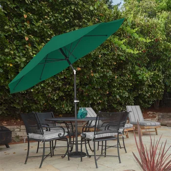 10-футовый зонт для патио с автоматическим наклоном, зонт для мебели для патио Hunter Green, Пляжный Зонт для пикника, Открытый зонт