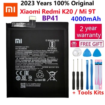 100% Оригинальная Замена Высококачественного Аккумулятора Для Xiaomi Redmi K20 Mi 9T Mi9T 4000 мАч BP41 Премиум Оригинальные Аккумуляторы Bateria