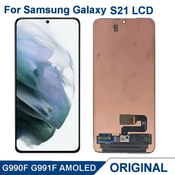 100% Оригинальный AMOLED s21 Дисплей с Сенсорным экраном Для Samsung Galaxy S21 5G G991 G990F G991F G991U ЖК-Дигитайзер В Сборе
