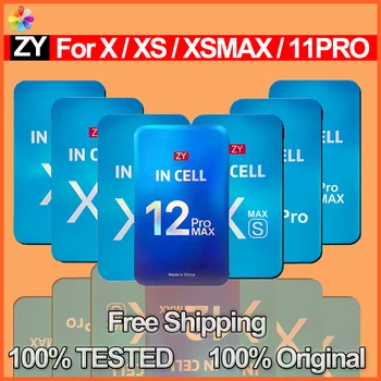 100% Тест ZY Incell Для iPhone 13 12 11 Pro Max X XR XSMax Без Битых ЖК-Дисплеев Сенсорный Дигитайзер В Сборе Запасные Части для Экрана