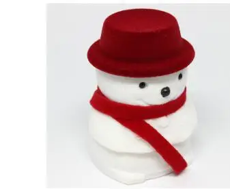 100 шт./лот FedEx быстрая креативная шкатулка для украшений в виде снеговика, Рождественский Снеговик, бархатная коробка для колец, футляры для серег