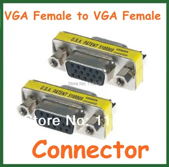 100шт 15-контактный Адаптер VGA Female-VGA Female Для расширения Конвертера VGA Разъем VGA Female-Female