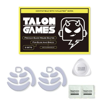 2 комплекта TALONGAMES Белые Изогнутые Коньки для мыши Ножки для мыши Ninjutso Gaming Mouse Скользят