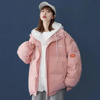 2022 Женская зимняя пуховая куртка с капюшоном, женская модная парка, студенческая шапка, женская зимняя куртка