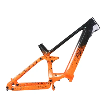 29er Boost Подвеска E-Bike Карбоновая рама E69 BAFANG M500 M510 M600 Моторный ход 150 мм Черная оранжевая краска