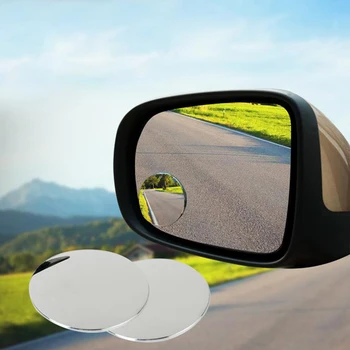 2ШТ 360 Градусов HD Зеркало Слепого Пятна Для Заднего Хода Автомобиля Бескаркасное Ультратонкое Широкоугольное Круглое Выпуклое Зеркало Заднего Вида Автомобильные Аксессуары