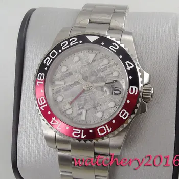 40 мм стерильный серый циферблат BLIGER с датой GMT, сапфировое стекло, автоматические мужские часы