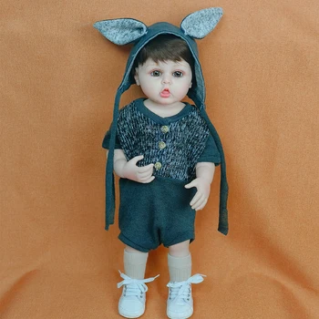 55 см Кукла-Реборн, Силиконовая кукла-Реборн с реальным прикосновением, подставка для куклы-мальчика, Реалистичные игрушки для малышей Для Детей, подарок для детей