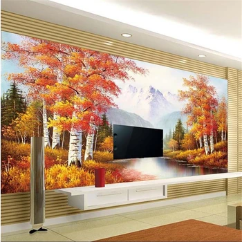 beibehang 3d стереоскопические виды деревьев фрески Европа ТВ фон обои гостиная спальня фрески Бесплатная доставка