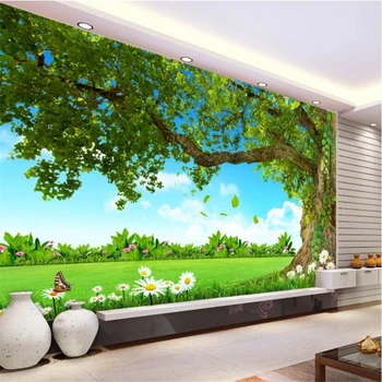 beibehang пользовательские фотообои для гостиной Пейзажная живопись высокие деревья Домашний декор спальни 3D Настенное покрытие Живопись