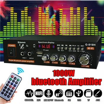 G-919H 1000 Вт Домашние усилители мощности аудио Bluetooth Amplificador Сабвуферные колонки Театральная аудиосистема FM USB