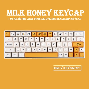 Milk Honey 140 Клавиш PBT XDA Profile Keycaps Механическая Клавиатура Японский КРАСИТЕЛЬ-SUB Милый Набор для Cherry MX Switch 84 104 108 Макет