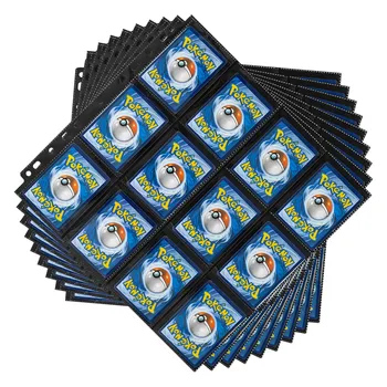 Sanseking 24-Карманный Двусторонний R-Образный Черный Карточный Страничный блок из прочного Полипропиленового пластика для баскетбольных карточек
