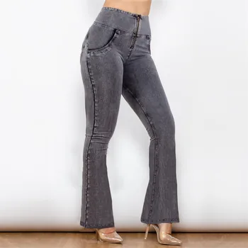 Shascullfites Брюки для фитнеса и коррекции фигуры, Расклешенные Женские джинсы для йоги, Размер Xl, Большие Серые Расклешенные джинсы, Свободные брюки