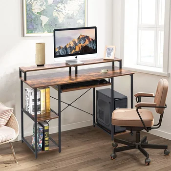 SUGIFT 47-дюймовый компьютерный стол с полкой для монитора, домашний офисный стол, игровой стол, офисные столы, стол для ноутбука