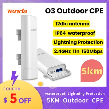 Tenda Outdoor CPE 5 км 500 М 2,4 ГГц 300 Мбит/с Беспроводная точка доступа AP Bridge Точка доступа WIFI Удлинитель дальнего действия WIFI Антенна Ретранслятор AP