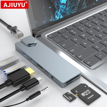 USB-концентратор для Мульти USB3.0 4k HDMI 3,5 мм Аудио TF SD RJ45 PD Порт зарядки Адаптер Для ноутбука Microsoft Surface GO 4 3 USB-C концентратор док-станция