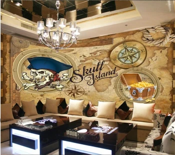 wellyu Обои на заказ 3d ретро ностальгический пиратский корабль морской ТВ фон стена гостиная украшение спальни живопись обои