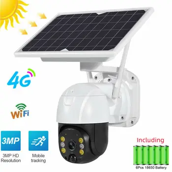 Wifi IP Камера на солнечной батарее и с питанием от аккумулятора Наружная 4G Беспроводная камера Безопасности