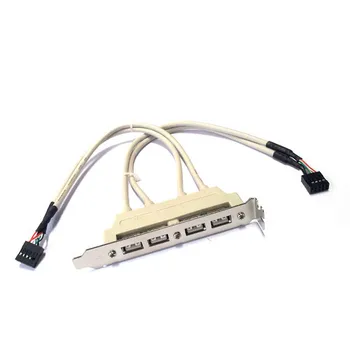 Zihan U2-144 PCI 4 ПОРТА USB 2.0 с внутренним винтом для подключения к материнской плате 2 9p Кабель-коллектор с кронштейном 4-Портовый USB-хост для крепления задней панели