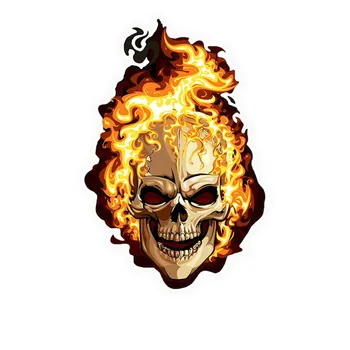 Автомобильная наклейка Angry Skeleton Skull, наклейка на лобовое стекло, бампер, мотоциклетный шлем, Высококачественная виниловая наклейка, царапины, водонепроницаемый ПВХ, 15 см