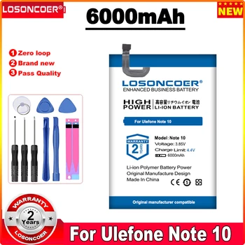 Аккумулятор LOSONCOER 6000 мАч для аккумуляторов Ulefone Note 10
