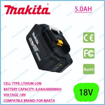 Аккумулятор Makita 18V5.0AH, перезаряжаемый литий-ионный аккумулятор LXT BL1860B BL1860, для перезаряжаемых электроинструментов