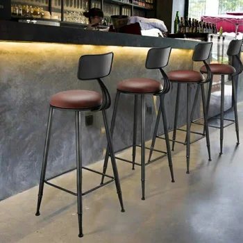 Американский современный простой барный стульчик для кормления, деревянный бытовой железный табурет, легкие роскошные стулья с круглой спинкой, окрашенные здоровой и нетоксичной краской
