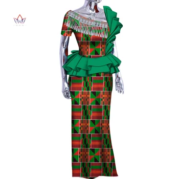 Африканские Комплекты из 2 предметов с кисточками в стиле Дашики, топ и юбка в Африканском Стиле, Женская Одежда Больших Размеров, Традиционная Африканская Одежда WY368