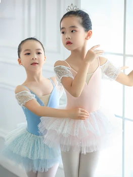 Детское балетное платье, детская танцевальная одежда из тюля с цветочным рисунком, костюмы Балерины, Сказочные вечерние костюмы для девочек, гимнастическая пачка