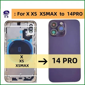Для iPhone X XS XSMAX ~ 14 Pro замена задней батареи в средней части корпуса X чехол от 14PRO XS до 14 PRO рамка X XS MAX до 14PRO корпус