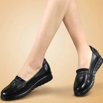 Женская обувь 2023 г., Высококачественная Базовая Женская обувь на плоской подошве с круглым носком, Летние лоферы на плоской подошве, Однотонная Женская обувь без застежки, Zapatos Mujer