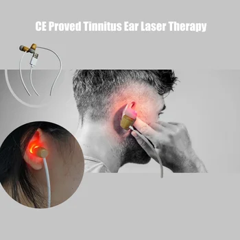 Лазерная терапия шума в ушах Облучение лазером 650 нм Физиотерапия Затычка для ушей Лечение отита и глухоты USB Интерфейс