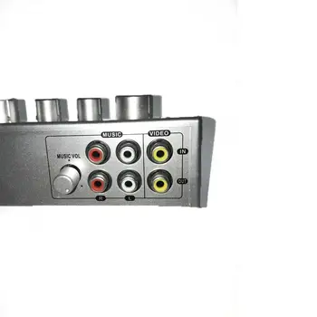 Микшер звукового эха для караоке с двухканальным микрофоном серебристого цвета