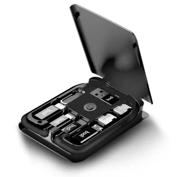 Многофункциональный универсальный смарт-адаптер BUDI, коробка для хранения карт, беспроводная зарядка мощностью 15 Вт для Xiaomi, переносная сумка для хранения
