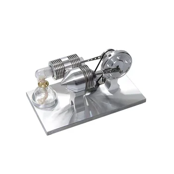 Модель двигателя Металлический миниатюрный Физический паровой генератор внешнего сгорания, школьные обучающие игрушки для детей