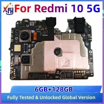 Модуль печатной платы материнской платы 128 ГБ для Xiaomi Redmi 10 5G Оригинальная разблокированная логическая плата для Redmi Note 11E Global ROM