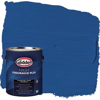 Наружная краска Glidden HEP + грунтовка ярко-синего цвета, полуглянцевая, 1 галлон