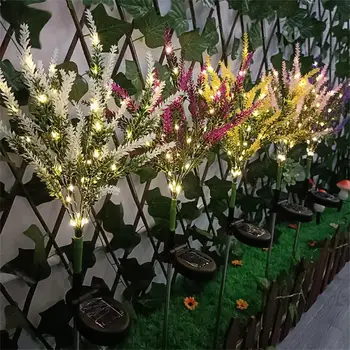 Наружные садовые светодиодные фонари, Солнечная Лаванда, Наружное украшение двора, светодиодная имитация садовой лужайки с романтической атмосферой, огни