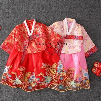 Новая детская танцевальная одежда Hanbok Girls, корейский танцевальный костюм, национальные хлопковые костюмы плюс