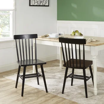 Обеденные стулья Better Homes & Gardens Gerald Classic из черного дерева, набор из 2 стульев для мероприятий