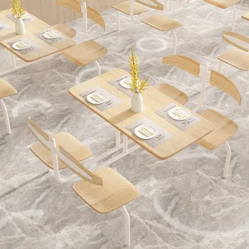 Обеденный стол и стулья в обеденном зале, студенческая школа, ресторан, обеденный зал, прямоугольное китайское предприятие на четырех человек
