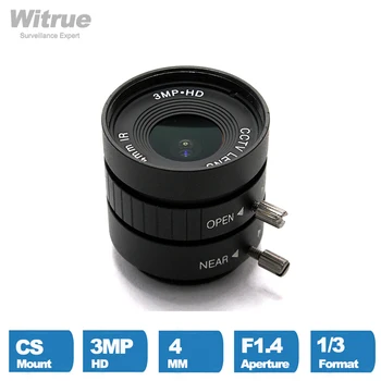 Объектив Witrue HD CCTV с 3 мегапикселями CS Mount 4 мм диафрагмой F1.4 1/3 