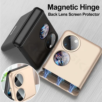 Оригинальный 360-градусный защитный чехол GKK для Huawei P50 Pocket Case с магнитным шарниром, Ударопрочный жесткий чехол для Huawei P50 Pocket