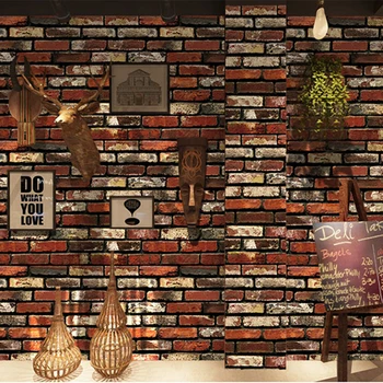 ПВХ водонепроницаемые кирпичные обои Ресторан Кафе гостиная Самоклеящаяся наклейка на стену Винтажный домашний декор виниловое настенное покрытие 3 D