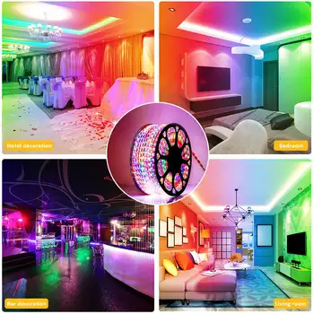 Светодиодная лента с подсветкой для спальни, вечеринки, кухни, сада на открытом воздухе RGB LED Light IP67 Гибкая лента