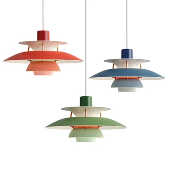 Скандинавские Креативные светодиодные подвесные светильники, Подвесное освещение, красочная люстра с зонтиком, подвесной светильник для гостиной, кухни E27
