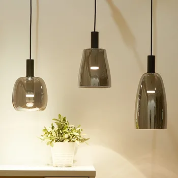 Скандинавские простые стеклянные подвесные светильники, Постмодернистские креативные светильники для гостиной, столовой, спальни, Прикроватная светодиодная люстра