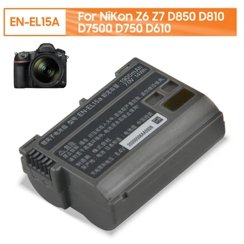 Сменный Аккумулятор для камеры EN-EL15A Для Nikon D500 Z7 Z6 Z5 D780 D610 D7500 D850 D7200 D7100 D810A D750 D810 D800E D600